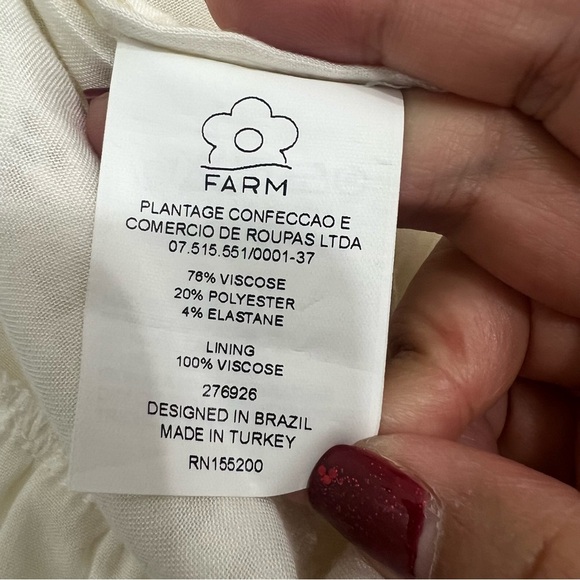 Anthropologie x Farm Rio Small Ivory Off Shoulder Lace Wide Leg Cropped Jumpsuit - Picture 12 of 13